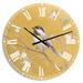 Designart 'Gold Bird on Blossoms IV' Farmhouse Large Wall CLock