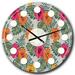 Designart 'Retro tropical Leaves III' Mid-Century wall clock