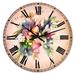 Designart 'Summer Colorful Flowers' Watercolor Large Wall CLock