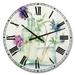 Designart 'Blossoms on Birch Cottage Bouquet II' Farmhouse Large Wall CLock