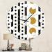 Designart 'Retro Geometrical Abstract Minimal Pattern VII' Mid-Century wall clock