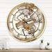 Designart 'Gold Glam Squares III' Glam Large Wall CLock