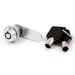 Locker Drawer Locking Tool 11mm Mounting Thread Tubular Cam Lock w key - Silver Tone, Black