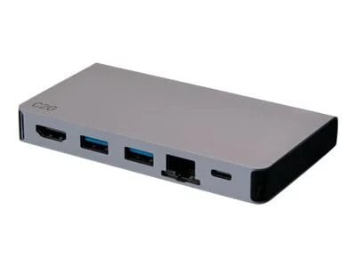 C2G USB-C 5-in-1 Compact Docking Station with HDMI, 2x USB-A, Ethernet, and USB-C Power Delivery up to 100W