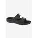 Extra Wide Width Women's Cruize Footbed Sandal by Drew in Black Leather (Size 6 1/2 WW)