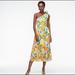 J. Crew Dresses | J. Crew One Shoulder 100% Silk Print Midi | Color: Blue/Yellow | Size: 6