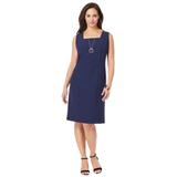 Plus Size Women's Bi-Stretch Sheath Dress by Jessica London in Navy (Size 16 W)