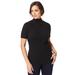 Plus Size Women's Rib Mockneck Sweater by Jessica London in Black (Size M)