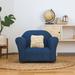 Keet Roundy Plush Chair Microsuede w/ Accent Pillow Microsuede in Blue | 18 H x 24 W x 18 D in | Wayfair CR76-2