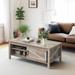 Millwood Pines Coffee Table w/ Storage Wood in Black/Brown | 18 H x 47 W x 23 D in | Wayfair 1344D20BA552488293800E8C969A244A