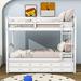 Harriet Bee Twin-Over-Twin Bunk Bed w/ Drawers & Trundle in White | 65 H x 42 W x 80 D in | Wayfair 3A635D8D1AB6455F85700AA20DA8958E