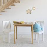 Harriet Bee kids Disean Big Wood Table & 2 Chair Set, Natural Wood/White Wood in Brown/White | 23 H x 24 W in | Wayfair