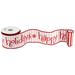 The Holiday Aisle® Happy Holiday Ribbon w/ Stripe Backing, Polyester | 4.5 H x 360 W x 3.9 D in | Wayfair 5E75908B0E714A58B85E7A303F16100F