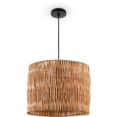 Pendelleuchte Esstisch Hängelampe Esszimmer Lampe E27 Papier Boho Rattan Pendelleuchte - Schwarz,