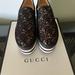 Gucci Shoes | Gucci Women’s Black Lace Floral Slip On Platform Sneaker - Nwot - Sz 10 Us | Color: Black | Size: 10