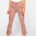 Free People Pants & Jumpsuits | Free People Frida Pink Floral Print Cropped Flares | Color: Pink/Tan | Size: 2