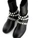 Zara Shoes | Nwt Zara Black Leather Pearl Strap Low Heeles Ankle Boots Size Us 7.5 | Color: Black | Size: 7.5