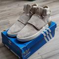 Adidas Shoes | Adidas Tubular Invader Strap Sneakers Size 8.5 Nwt In Box | Color: Cream | Size: 8.5