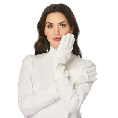 Plus Size Women's Fleece Gloves by Accessories For All in Ivory