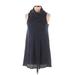 BDG Casual Dress - A-Line Cowl Neck Sleeveless: Blue Solid Dresses - Women's Size Small