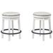 Signature Design by Ashley Valebeck Bar Height Bar Stool Upholstered in Black/White | 24 H x 19 W x 19 D in | Wayfair D546-324