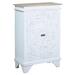 Cottage Solid Wood Carved Accent Cabinet, Distressed White/Driftwood Brown, Fully Assembled - Sunset Trading CC-CAB236TLD-WWDW