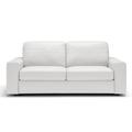 Divine Leather Sofa Sleeper, White, 3 Seater Couch with Full Size Pull Out Mattress - Sunset Trading SU-D329-371L09-74