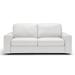 Divine Leather Sofa Sleeper, White, 3 Seater Couch with Full Size Pull Out Mattress - Sunset Trading SU-D329-371L09-74