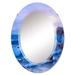 East Urban Home Morning Sun Over On Breaking Sea Waves - Nautical & Coastal Wall Mirror Oval | 30 H x 20 W x 0.24 D in | Wayfair