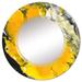 East Urban Home Yellow Black & White Liquid Art VI - Modern Wall Mirror Round Metal | 32 H x 32 W x 0.24 D in | Wayfair