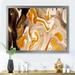 Orren Ellis Brown Orange White & Grey Marble Art - Modern Canvas Wall Art Print Canvas in Brown/Orange | 20 W in | Wayfair