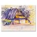 Rosalind Wheeler Old Wooden White House In Vintage Countryside - Country Canvas Wall Art Print Canvas/Plastic in Indigo | Wayfair