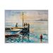Longshore Tides Two Men Fishing At Dusk At The Pier - Nautical & Coastal Canvas Wall Art Print Canvas in Blue | 24 H x 32 W x 1 D in | Wayfair
