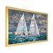 Longshore Tides Regatta Sailboats Arriving At The Finish II - Nautical & Coastal Canvas Wall Art Print Metal in Blue/White | 24 H x 32 W in | Wayfair