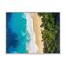 Rosecliff Heights Aerial View Of Sea & Turquoise Beach - Nautical & Coastal Canvas Wall Art Print Metal in Blue/Green | 24 H x 32 W in | Wayfair