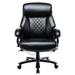 Wade Logan® Arlone Big & Tall diamond Leather High Back Extra thick cushion Ergonomic Executive Chair Upholstered/Metal in Black | Wayfair