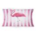 East Urban Home Pink Flamingo On Pink Stripes - Traditional Printed Throw Pillow 1 Polyester/Polyfill blend | 12 H x 20 W x 5 D in | Wayfair