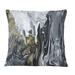 East Urban Home Yellow Grey & Black Liquid Art Waves I - Modern Printed Throw Pillow Polyester/Polyfill blend | 18 H x 18 W x 5 D in | Wayfair