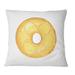 East Urban Home Yellow Donut On White - Casual Printed Throw Pillow Polyester/Polyfill blend | 18 H x 18 W x 5 D in | Wayfair