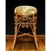 Yesteryear Wicker Classic Wicker Stool Upholstered in Green/Brown | 21.21 H x 15.15 W x 15.15 D in | Wayfair CLVS-B/W-Delight