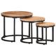 vidaXL Side Tables 3 pcs Solid Acacia Wood