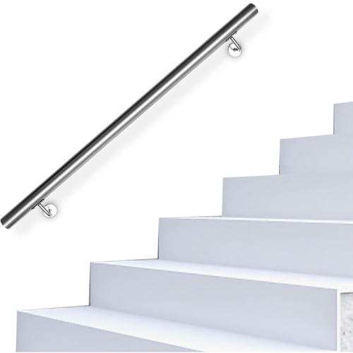 Randaco – Edelstahl Handlauf Treppengeländer Geländer Wandhandlauf Wand Treppe,Länge:110 cm – Silber