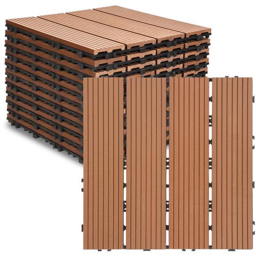 Swanew – Terrassenfliesen Holzfliesen wpc Fliesen 11er Kunststoff 2m² Garten 30x30cm Klickfliese