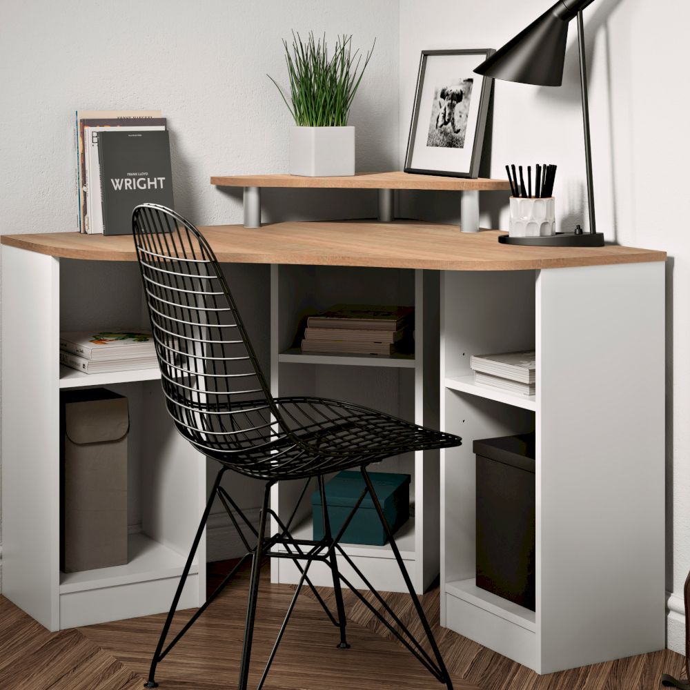 TemaHome »Corner« Schreibtisch Weiß mit Eiche 82x94x94 cm