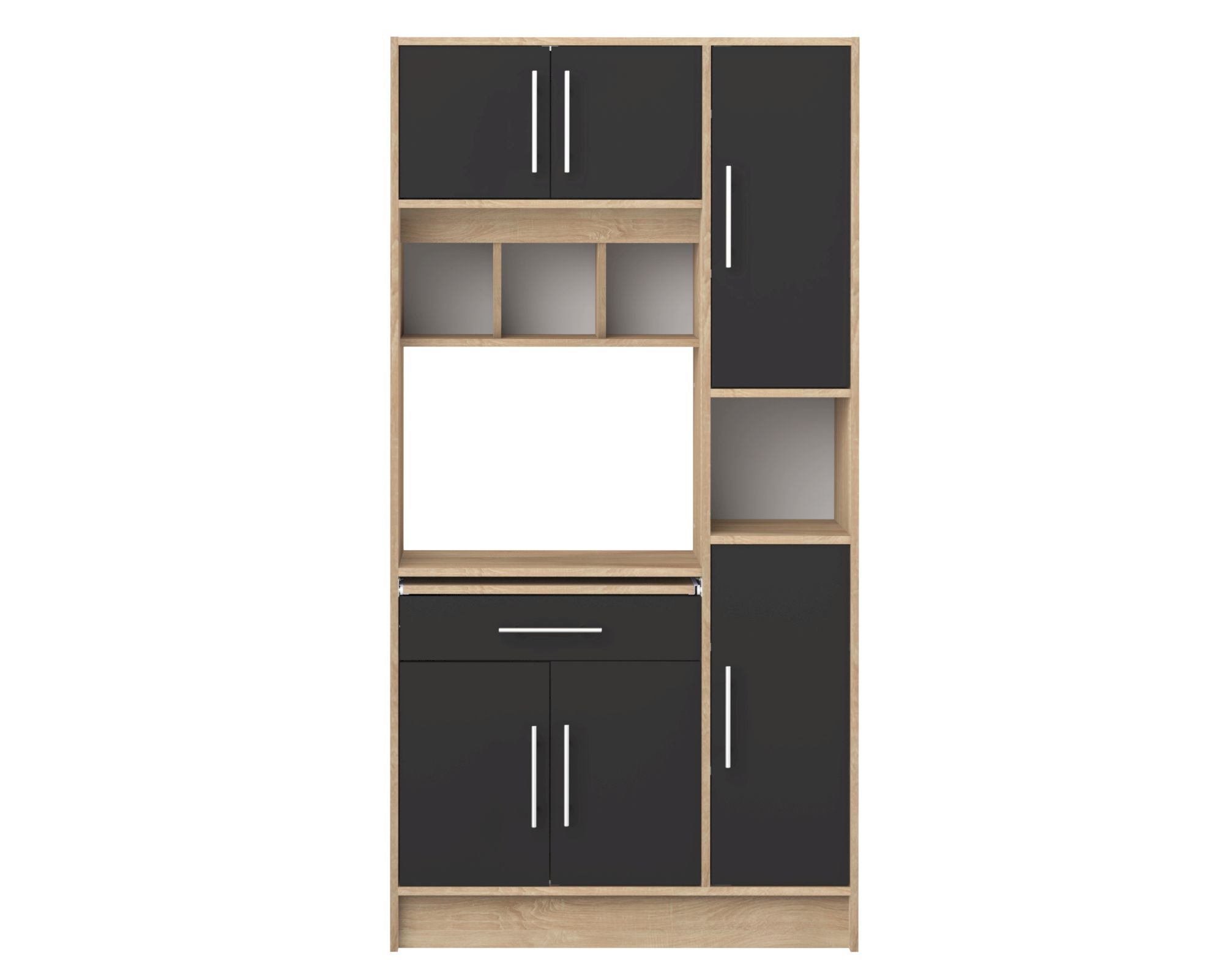 TemaHome »Louise« Küchenschrank Eiche mit Schwarz 91x180x40 cm