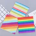 Serviettes de Table en Papier Arc-en-ciel 20 Pièces/Paquet Simple Rayé Coloré pour Décoration