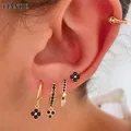 TIANDE – ensemble de boucles d'oreilles en Zircon noir pour femmes ensemble de boucles d'oreilles