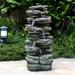 6-Tier 40"H Rocks Outdoor Cascading Waterfall with LED Light