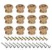 Round Wood Knobs, 12pcs 38x27mm Pull Handles for Drawer with Screws