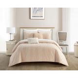 NY&C Home Desiree 9 Piece Clip Jacquard Cotton Shell with Textured Stripe Pattern Comforter Set